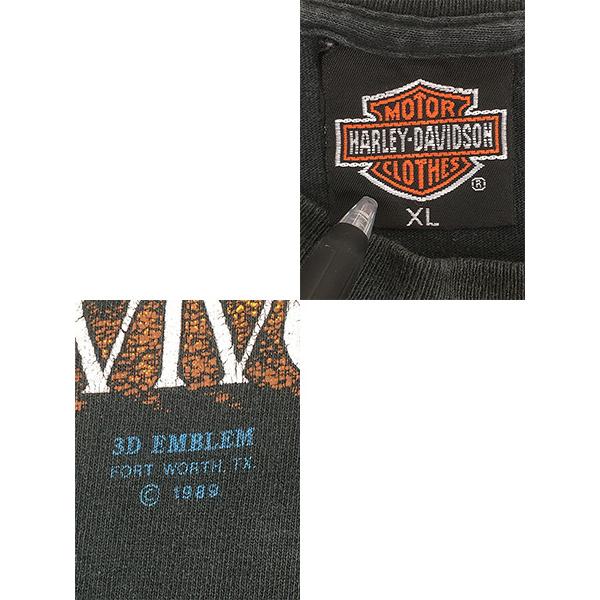 古着 80s 3D EMBLEM HARLEY DAVIDSON オオカミ ウルフ バイク