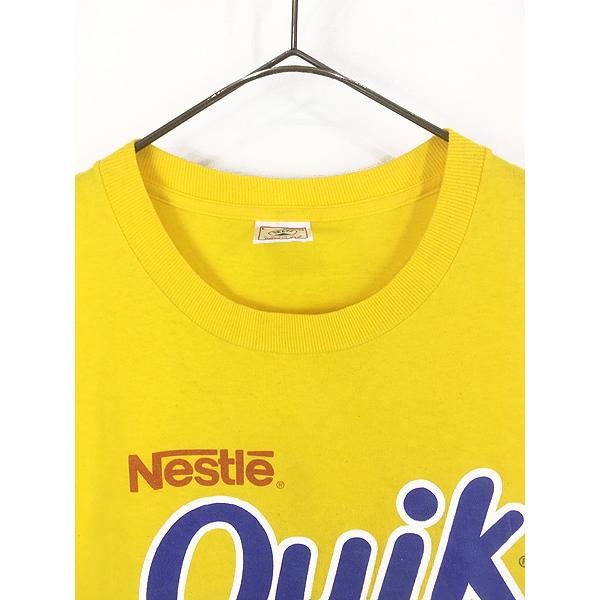 古着 90s USA製 Nestle Quik ドリンク 企業 キャラクター クイック