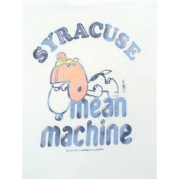 古着 80s USA製 Snoopy スヌーピー 「SYRACUSE」 フットボール Tシャツ