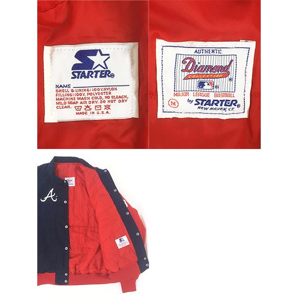 古着 90s USA製 STARTER MLB Atlanta Braves ブレーブス パデット 襟