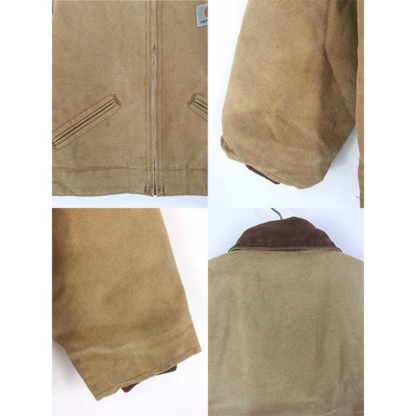 キッズ 古着 80s- Carhartt レッド キルティング ライナー ブラウン