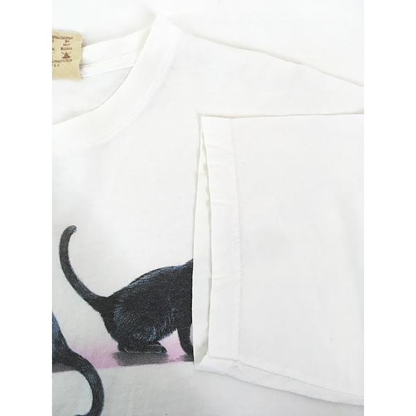 レディース 古着 THE MOUNTAIN 黒猫 ねこちゃん アニマル デザイン