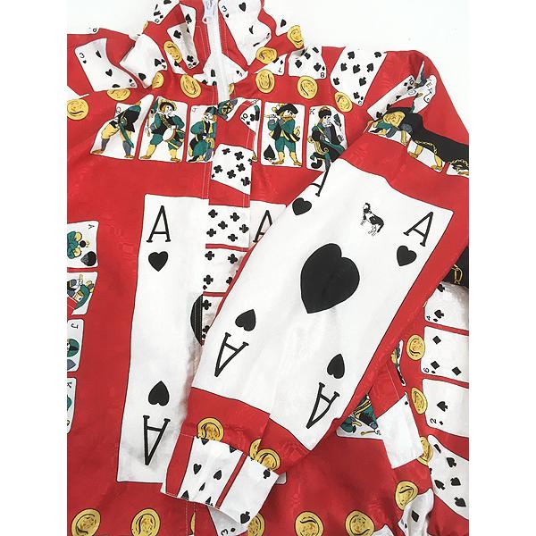 レディース 古着 90s Migbty トランプ×無地 ソリッド サテン