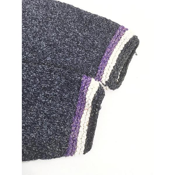 レディース 古着 90s エクアドル製 男女 人 手つなぎ ボーダー ヘビー