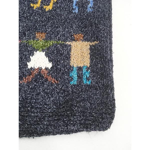 レディース 古着 90s エクアドル製 男女 人 手つなぎ ボーダー ヘビー