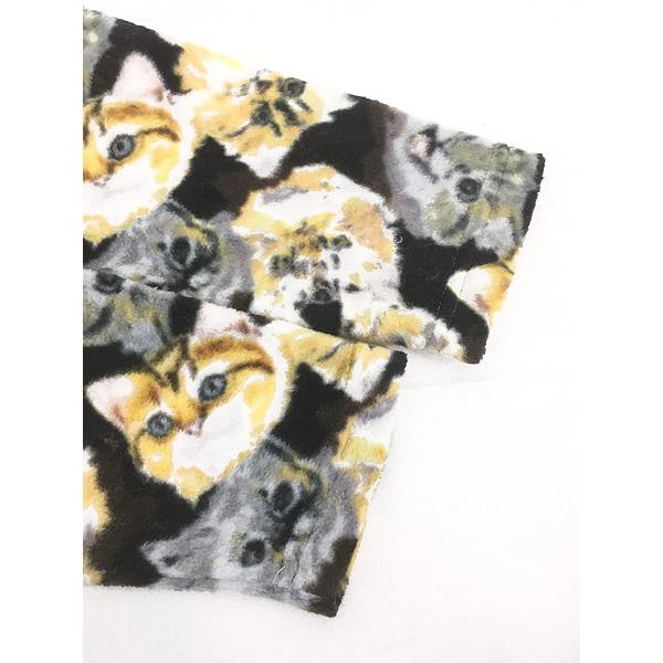 レディース 古着 bonnie evans 猫 ねこちゃん アニマル 総柄 フリース