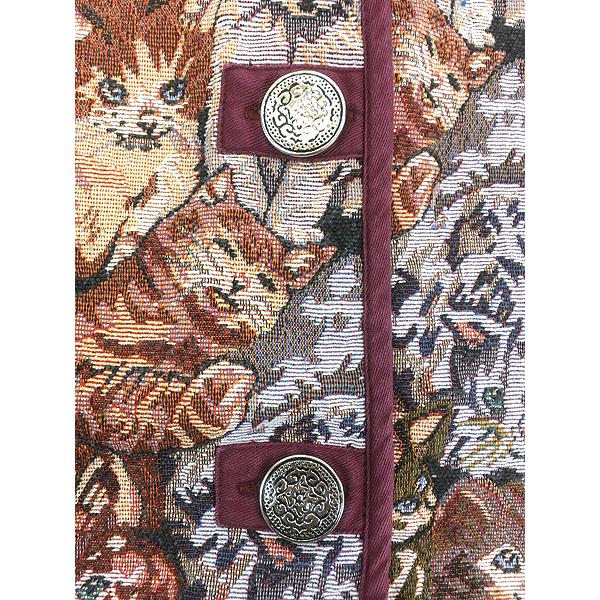 レディース 古着 BLAIR 猫 ねこちゃん アニマル デザイン パイピング