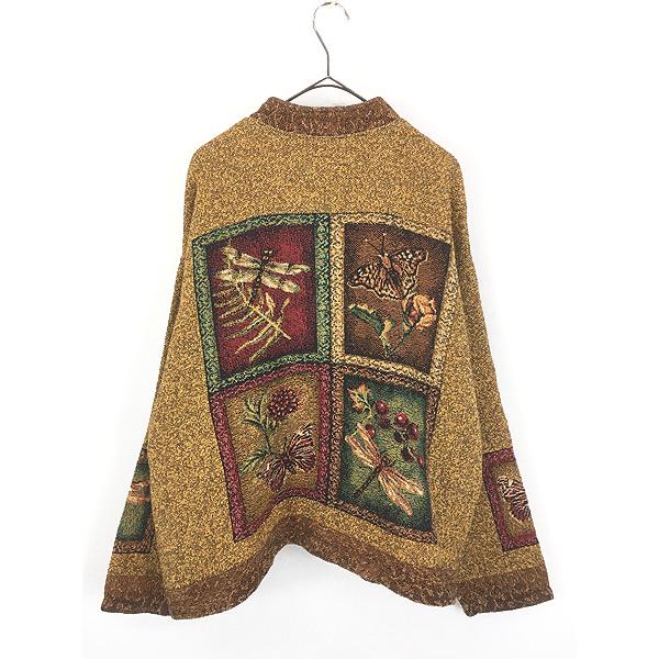 レディース 古着 90s USA製 SUGAR STREET 花 フラワー トンボ 蝶々