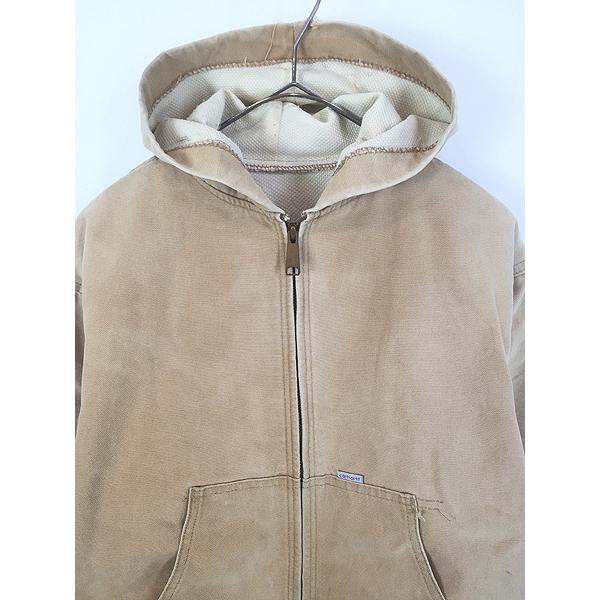 USA古着　BERNE　アクティブ型　パーカー　ジャケット　ダック地　フェード レディース 古着 80s USA製 Carhartt 裏地 メッシュ フェード ブラウン