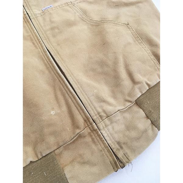 レディース 古着 80s USA製 Carhartt 裏地 メッシュ フェード ブラウン