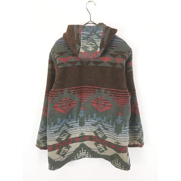 レディース 古着 80s USA製 WoolRich ネイティブ チマヨ 総柄