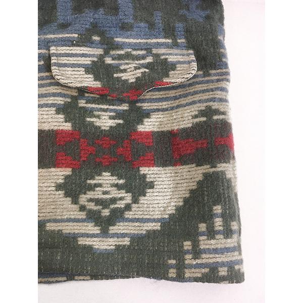 レディース 古着 80s USA製 WoolRich ネイティブ チマヨ 総柄