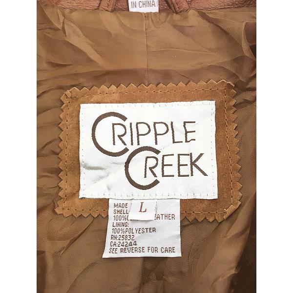 レディース 古着 90s CRIPPLE CREEK 本革 スエード レザー コンチョ