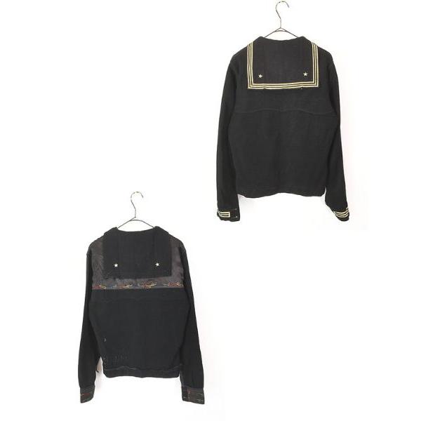 レディース 古着 40s 米軍 US NAVY 豪華 ハンドステッチ リメイク