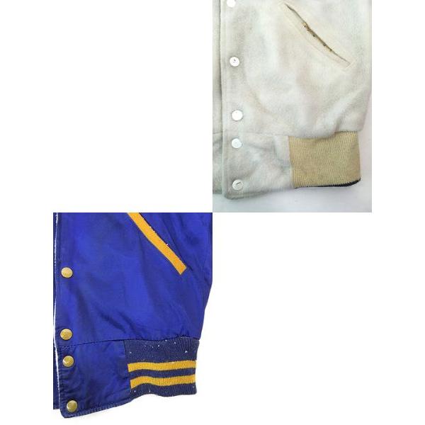 レディース 古着 50s 「A」 パイルワッペン リブライン フリース