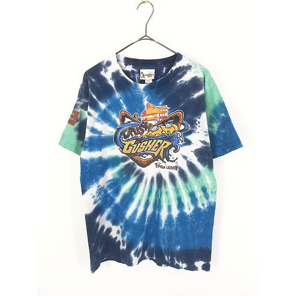 レディース 古着 90s Disney TYPHOON LAGOON 「CRUSH 'N GUSHER」 アトラクション タイダイ Tシャツ Youth XL 古着 レディース 古着 90s Disney TYPHOON LAGOON 「CRUSH 'N GUSHER