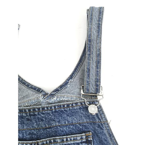 レディース 古着 90s USA製 GUESS ブルー デニム オーバーオール