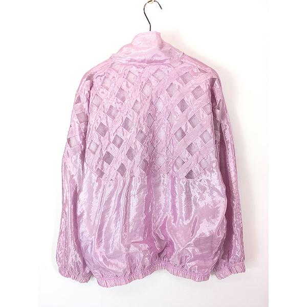 レディース 古着 90s GREAT CAVALIER 光沢 チェック シアー デザイン