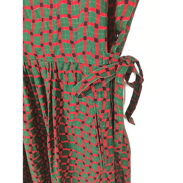 レディース 古着 80s USA製 Vera Bradley ウェーブ チェック 