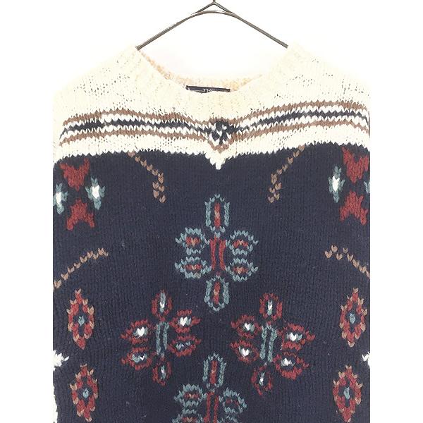 レディース 古着 80s WoolRich ヨーロピアン風 花 フラワー モチーフ