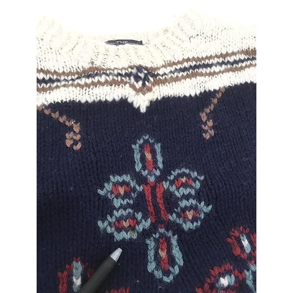 レディース 古着 80s WoolRich ヨーロピアン風 花 フラワー モチーフ