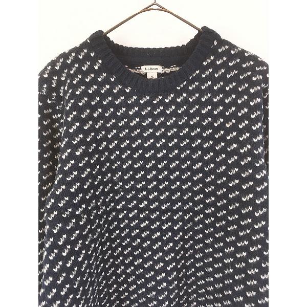 レディース 古着 LL Bean バーズアイ ヘビー ウール ニット セーター