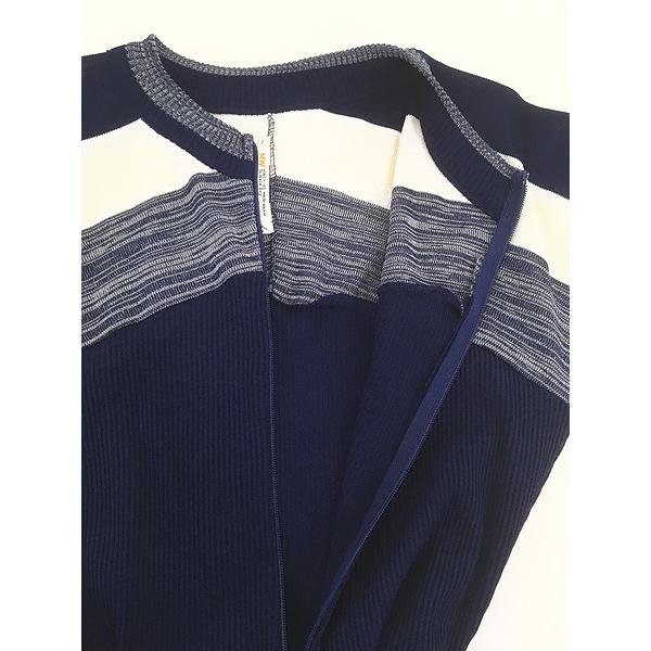 レディース 古着 70s JC Penny 2tone ボーダー ジャージ オールインワン つなぎ 16 L位 レディース 古着 70s JC Penny 2tone ボーダー ジャージ