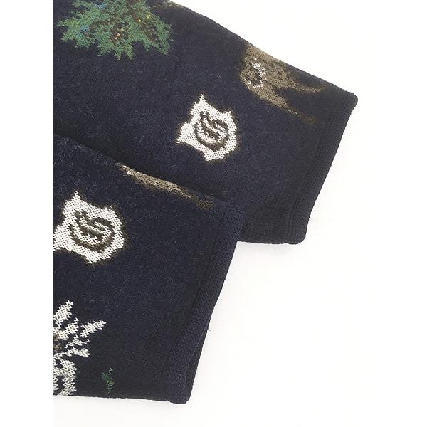 レディース 古着 80s Austria製  花 フラワー 鹿 ヤギ ノーカラー ニット カーディガン 40 L位 レディース 古着 80s Austria製 GEIGER 花 フラワー 鹿 ヤギ ノー