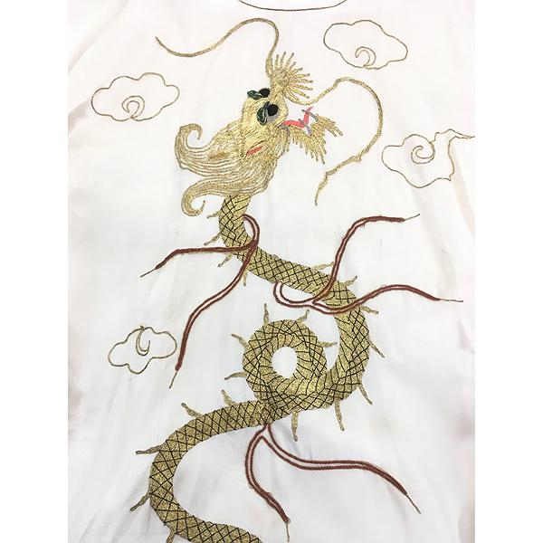 レディース 古着 60-70s Health ドラゴン 龍 ゴールド 刺しゅう 光沢