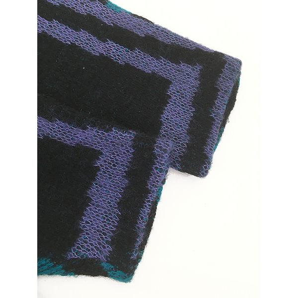 レディース 古着 90s MIXAGE ボーダー 幾何学 ウール モヘア ニット