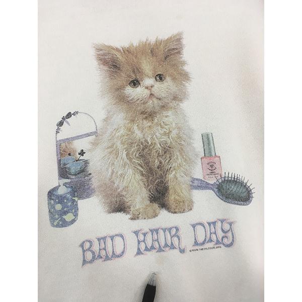 レディース 古着 90s Lee 「BAD HAIR DAY」 猫 アニマル プリント