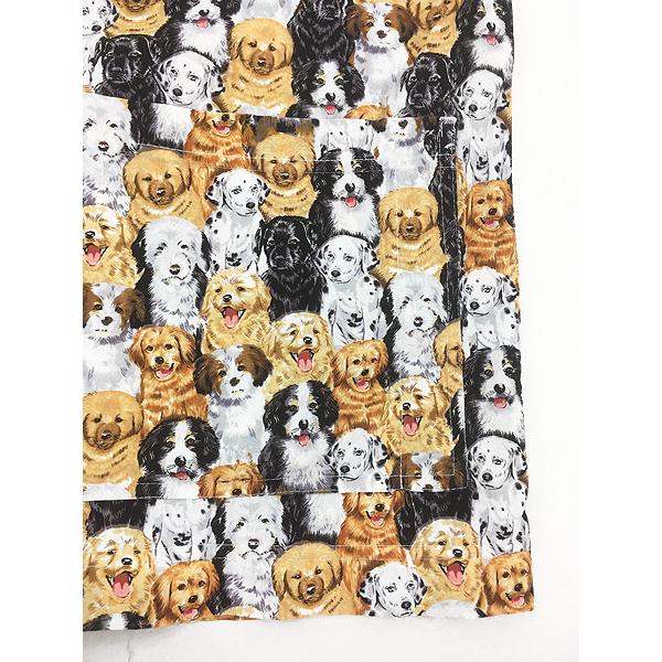 レディース 古着 90s Universal Scrubs 犬 マルチ アニマル 総柄 ノー