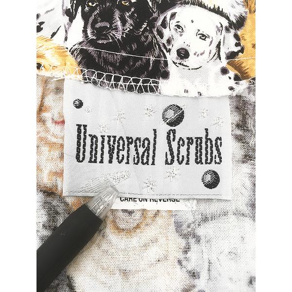 レディース 古着 90s Universal Scrubs 犬 マルチ アニマル 総柄 ノー