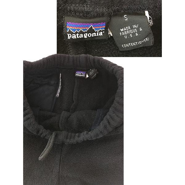古着 90s USA製 Patagonia シンチラ フリース イージー パンツ 黒 S