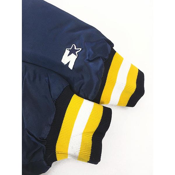 古着 90s USA製 STARTER Notre Dame Fighting Irish カレッジ アメフト 光沢 サテン スタジャン ジャケット L 古着 古着 90s USA製 STARTER Notre Dame Fighting Irish カレッジ アメフト