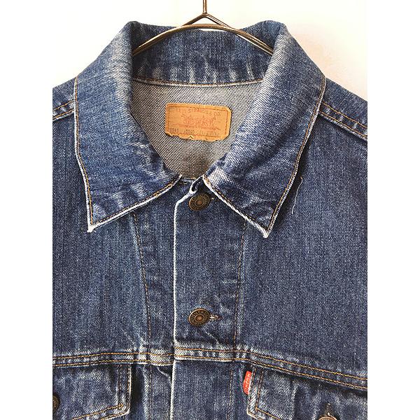 古着 70s 製 Levi's 75505-0212 4thタイプ 濃紺 インディゴ デニム トラッカー ジャケット Gジャン 40 古着 70s Canada製 Levi's 75505-0212 4thタイプ 濃紺 インディゴ