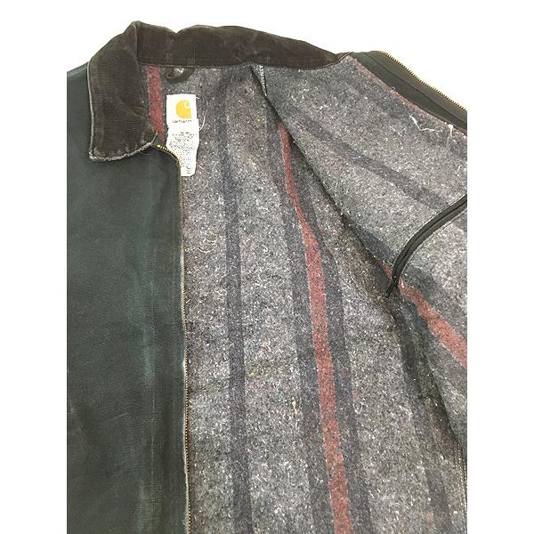 古着 Carhartt 裏地 ストライプ ブランケット ブラック ダック