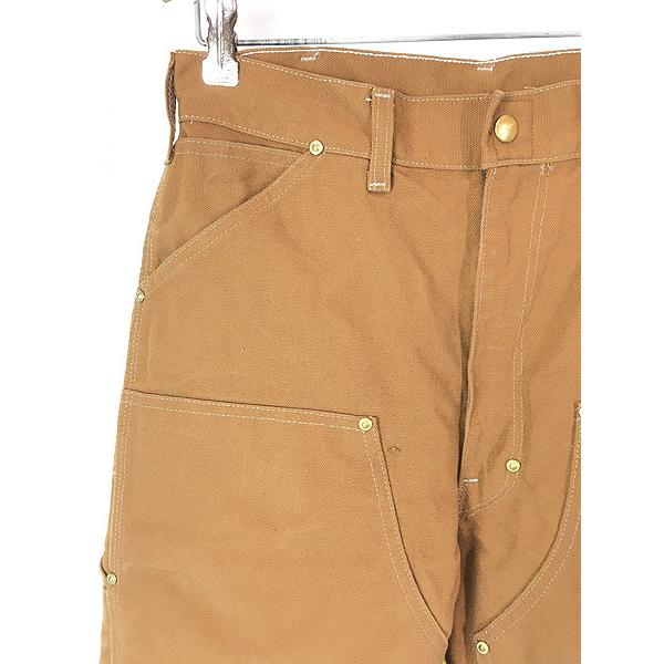 古着 70s USA製 Carhartt ブラウン ダック Wニー ペインター ワーク パンツ W30 L29 古着 70s USA製 Carhartt ブラウン ダック Wニー ペインター ワーク
