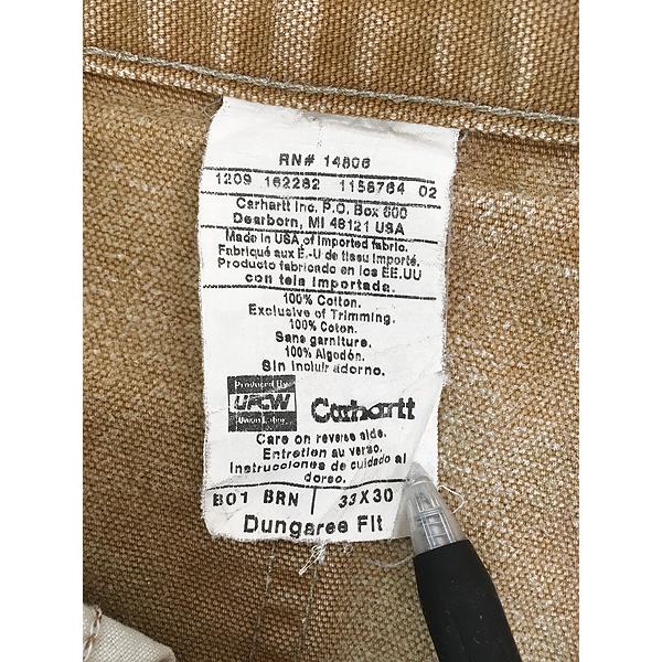 古着 00s USA製 Carhartt クラッシュ ブラウン ダック Wニー
