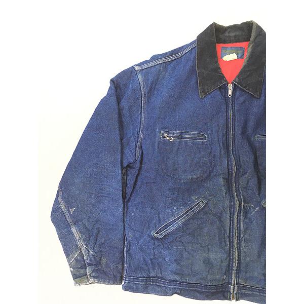 古着 70s USA製 OshKosh B'gosh レッド ライナー 濃紺 ブルー デニム
