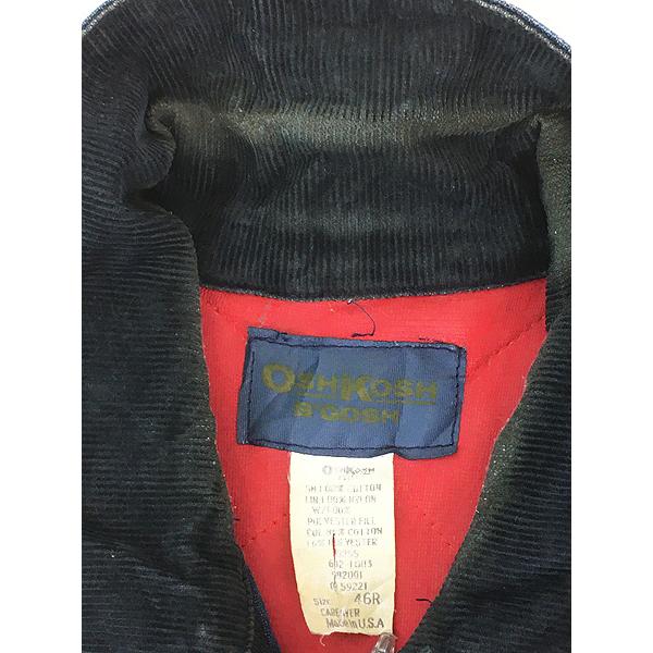 古着 70s USA製 OshKosh B'gosh レッド ライナー 濃紺 ブルー デニム