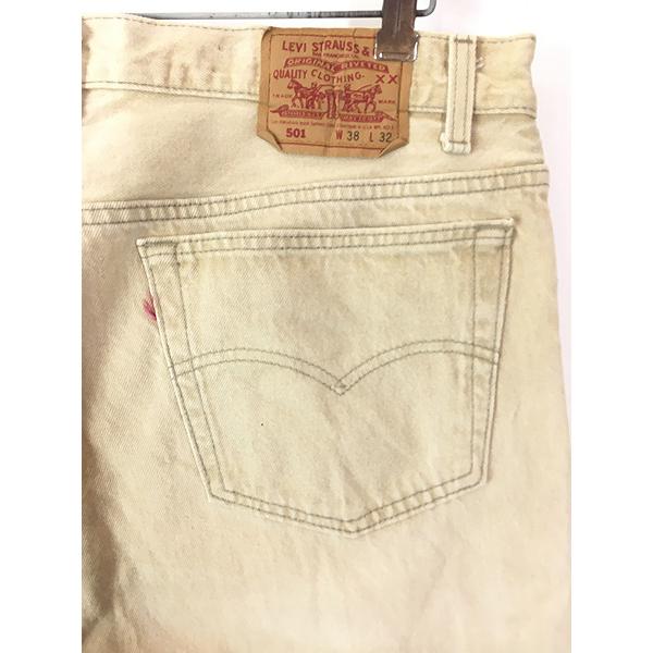 古着 90s USA製 Levi's 501-6122 ベージュ カラー デニム パンツ ジーンズ ストレート W36 L31 古着 90s USA製 Levi's 501-6122 ベージュ カラー デニム パンツ