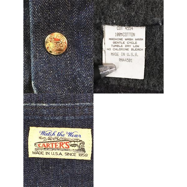 古着 70s USA製 Carter's ブランケット ライナー 真紺 デニム ワーク