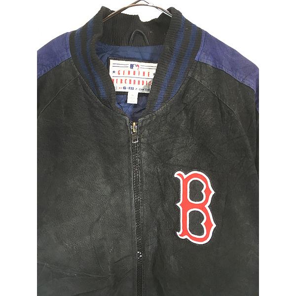 MBL REDSOX スタジャン 2way L ネイビー ウール レザー 楽天市場