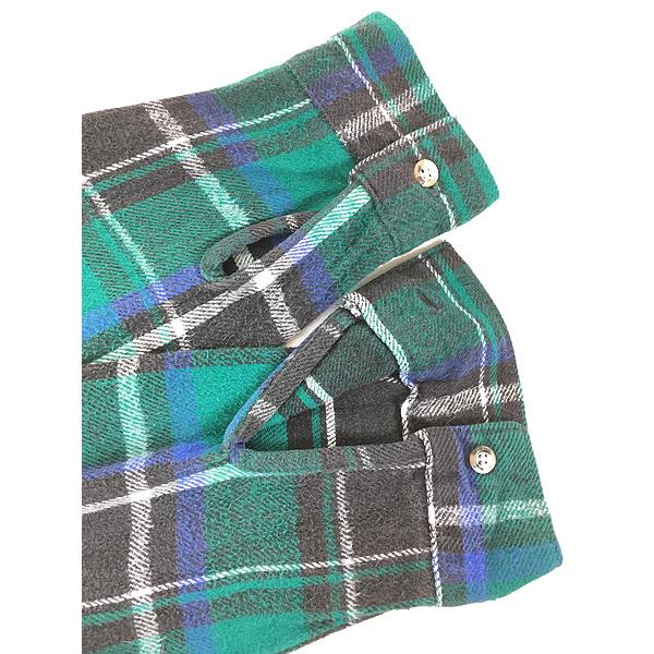 古着 90s FIVE BROTHER 好配色 グリーン チェック ヘビー フランネル