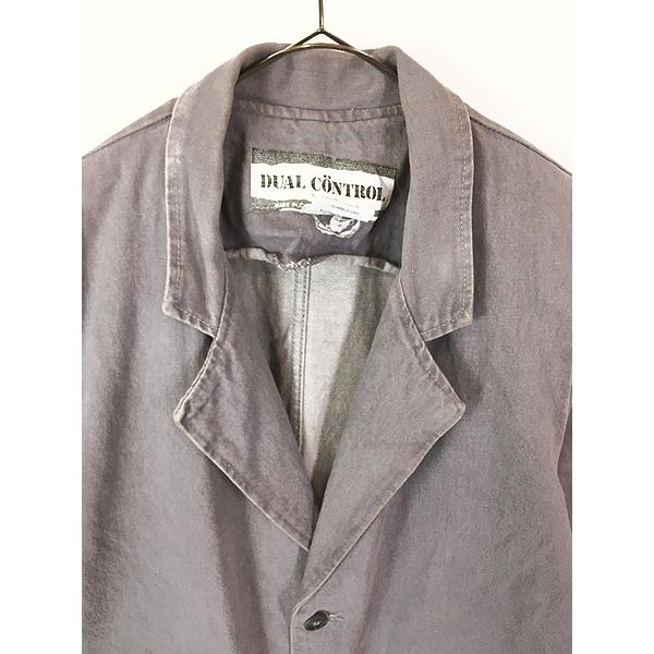古着 90s Canada製 DUAL CONTROL 100%コットン 先染め パープル デニム