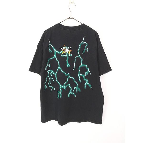 古着 90s USA THUNDER 豪華 ドラゴン グリーン サンダー Tシャツ XL