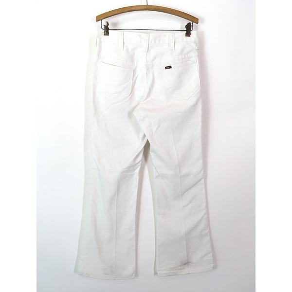 古着 70s Lee ホワイト コットンツイル フレア ベルボトム パンツ W31 