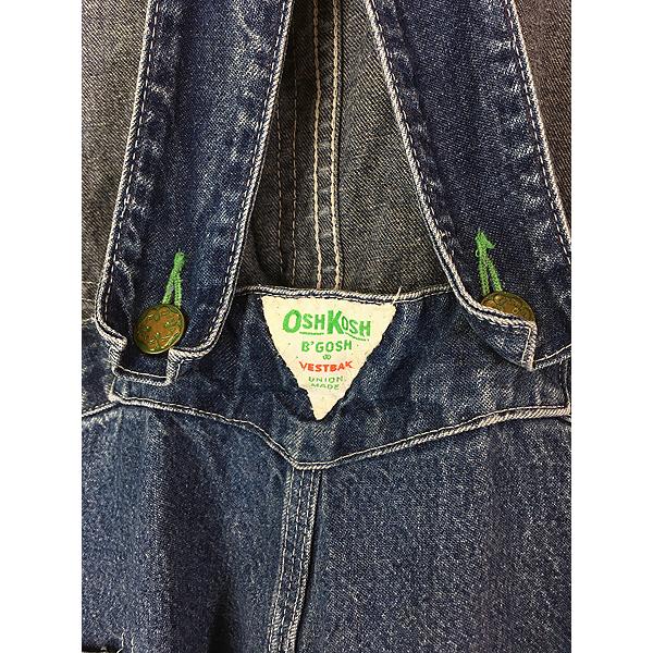 古着 70-80s USA製 Oshkosh B'gosh ローバック 濃紺 デニム ワーク