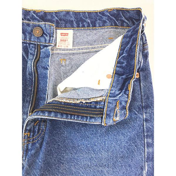 古着 90s Levi's 505-0215 濃紺 ブルー デニム パンツ ジーンズ スリム